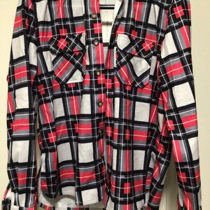 Street fashion check texture button jacket mens si